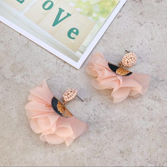 Blush Statement Earrings - Picture 3 of 7